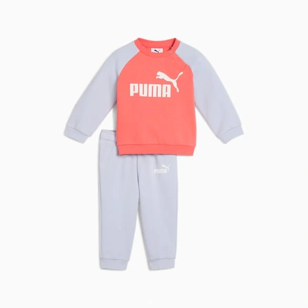 Roztomilá kočičí sada Puma pro nejmenší: tričko s raglánovými rukávy a kalhoty, ideální pro každodenní dobrodružství!